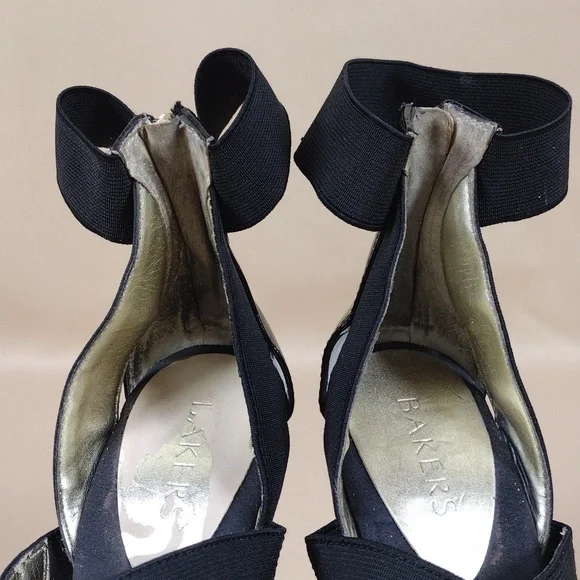 Bakers McKinley Boho Retro Platform Strappy Casual Stylish Black Wedge Sandals - Picture 11 of 14